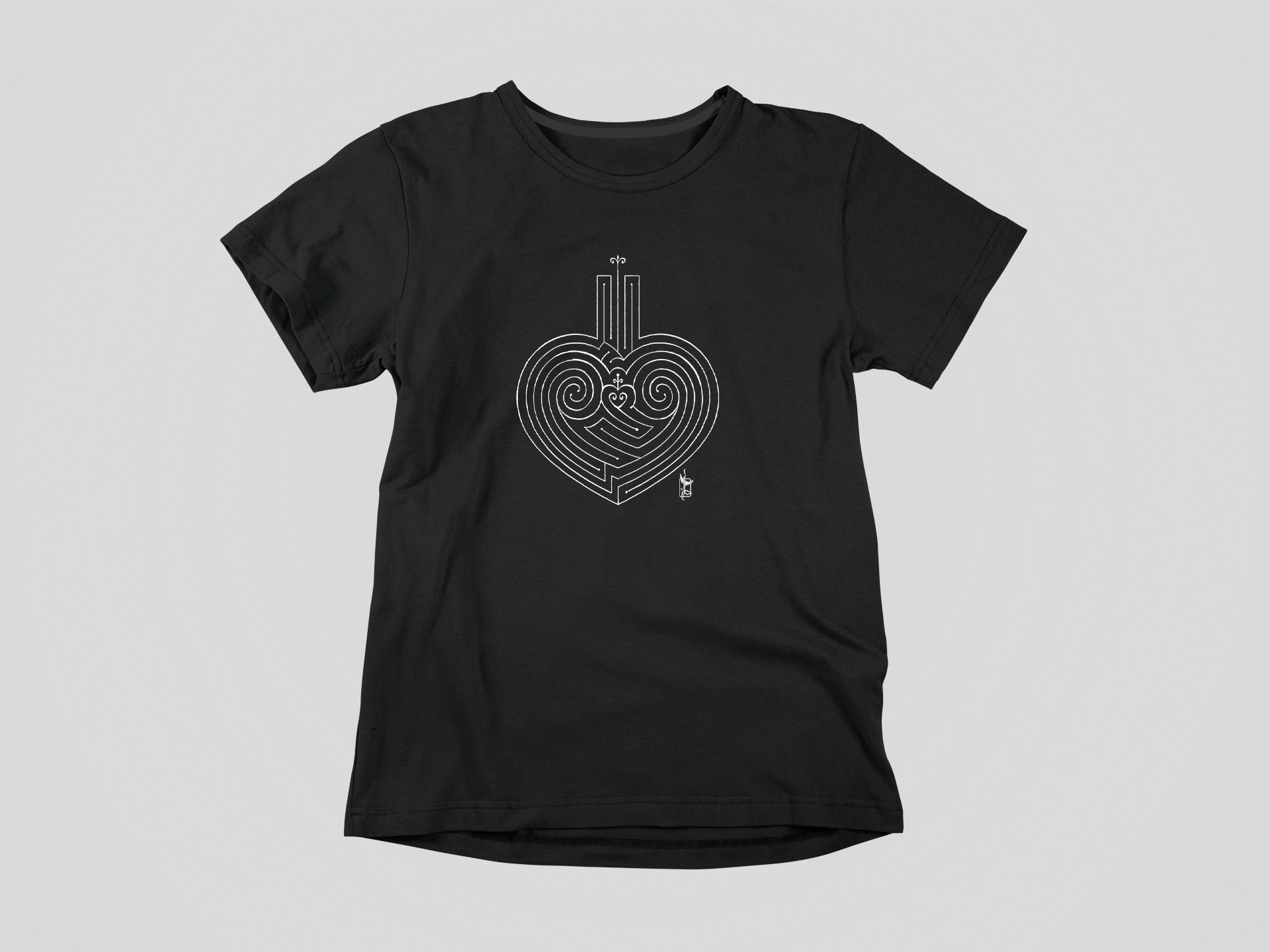 White Labyrinth Heart 100% Organic Cotton Toddler Tee